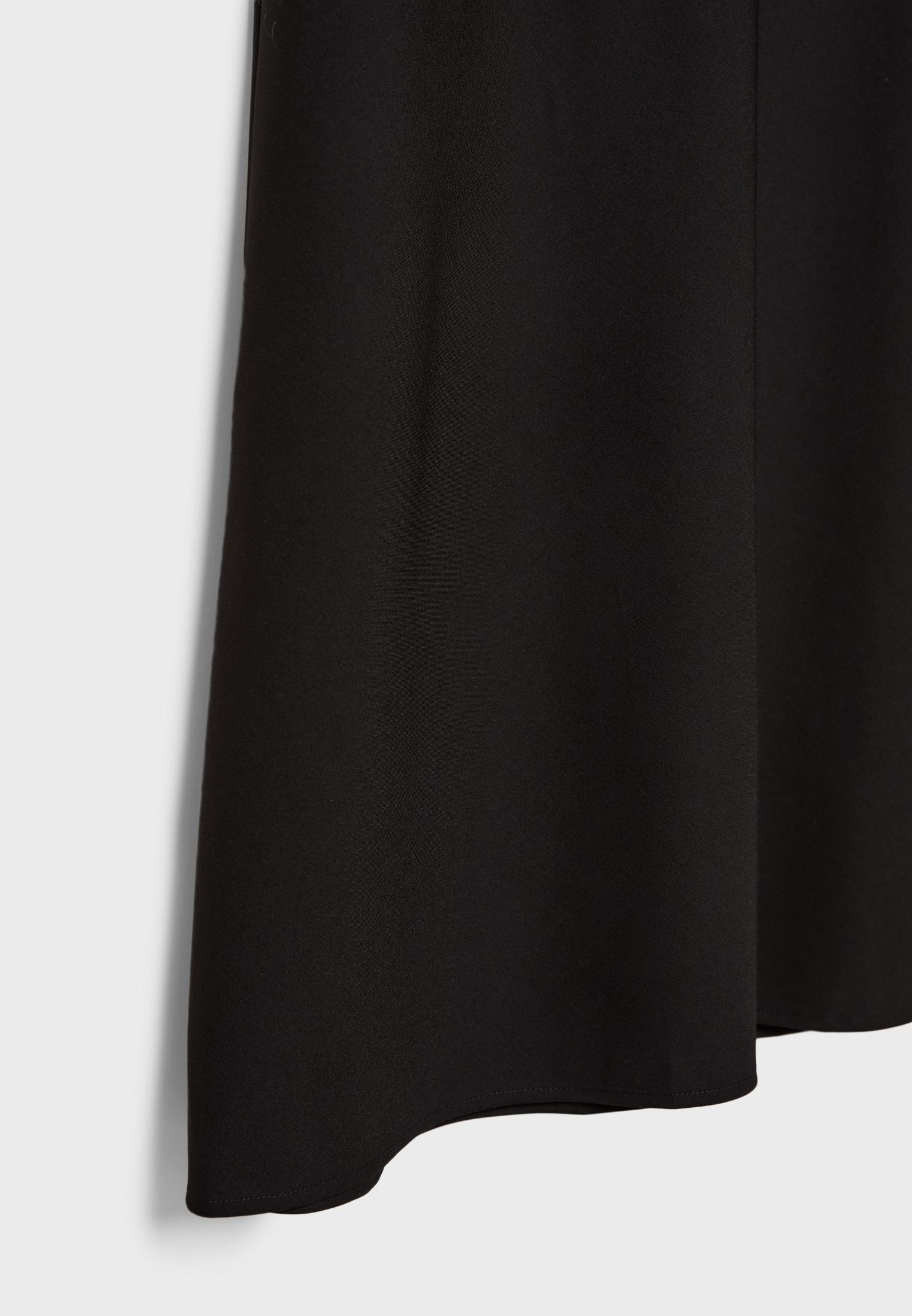 Flowing layered midi skirt — Black