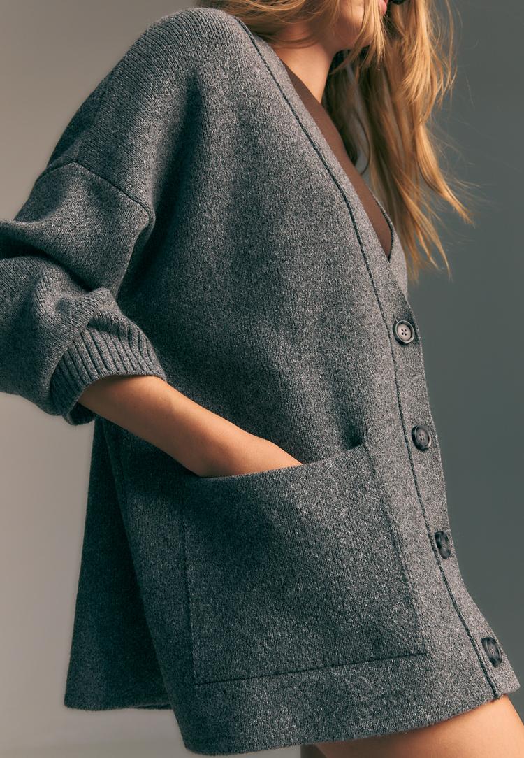 veste regular maille a boutons