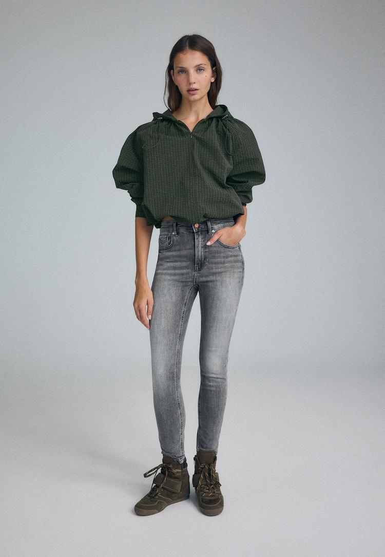 D07 High-waist skinny jeans — DARK GREY DENIM WASH