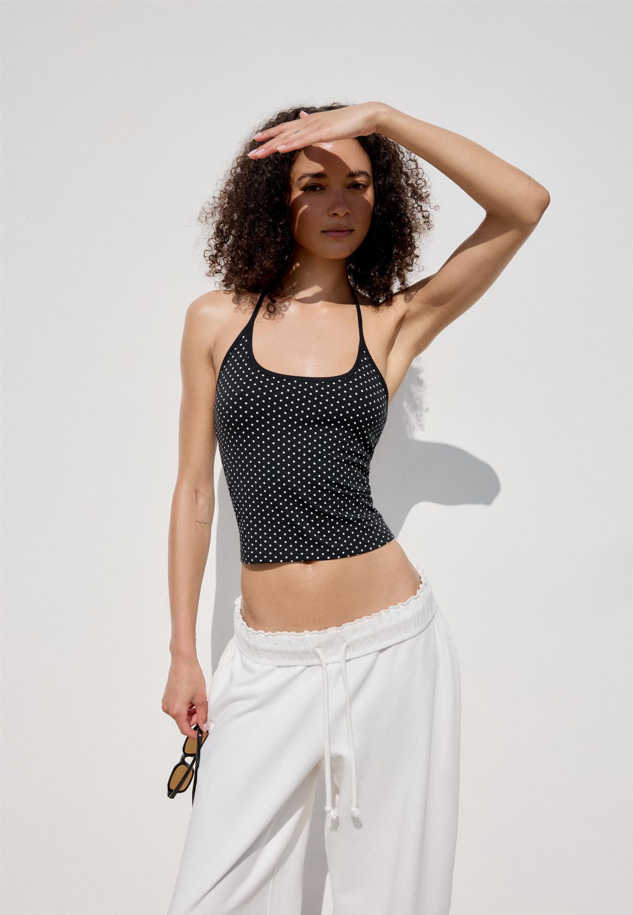 Knit halter top — TRANSPARENT