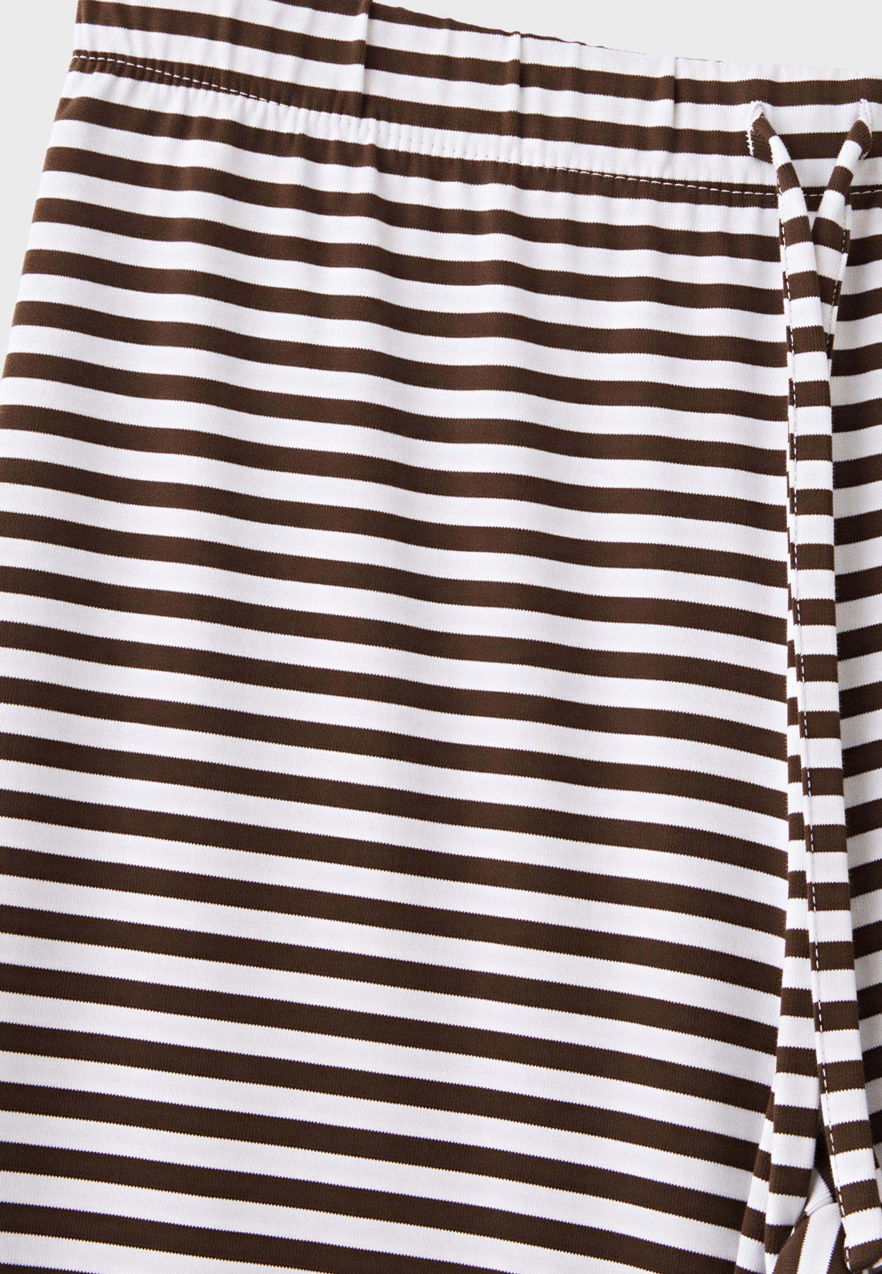Striped slim-waist joggers — Brown