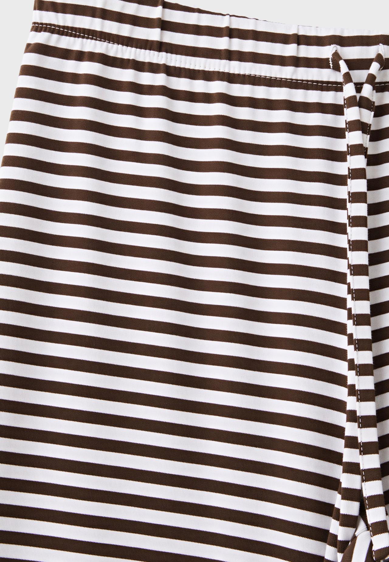Striped slim-waist jogger trousers — Brown