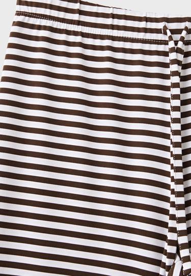 Striped slim-waist jogger trousers — Brown 9