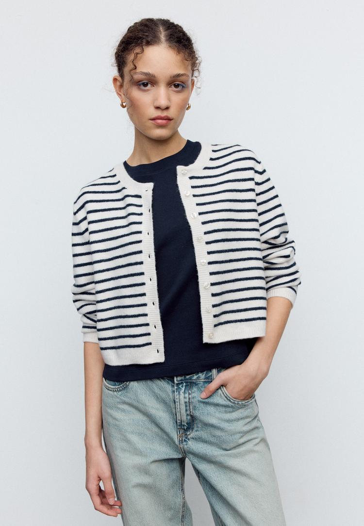 chaqueta punto botones tacto suave