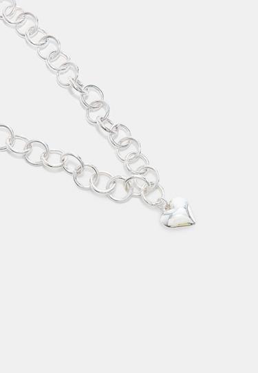 Heart chain necklace — Grey 3