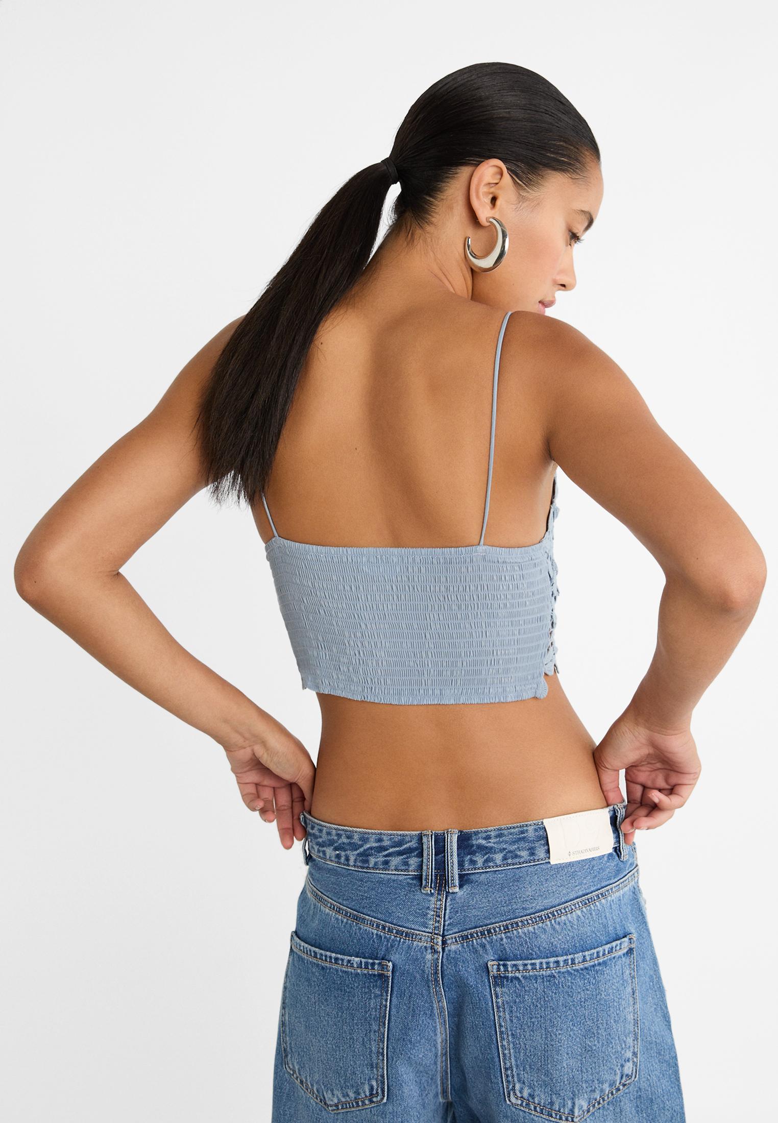 stradivarius crochet top