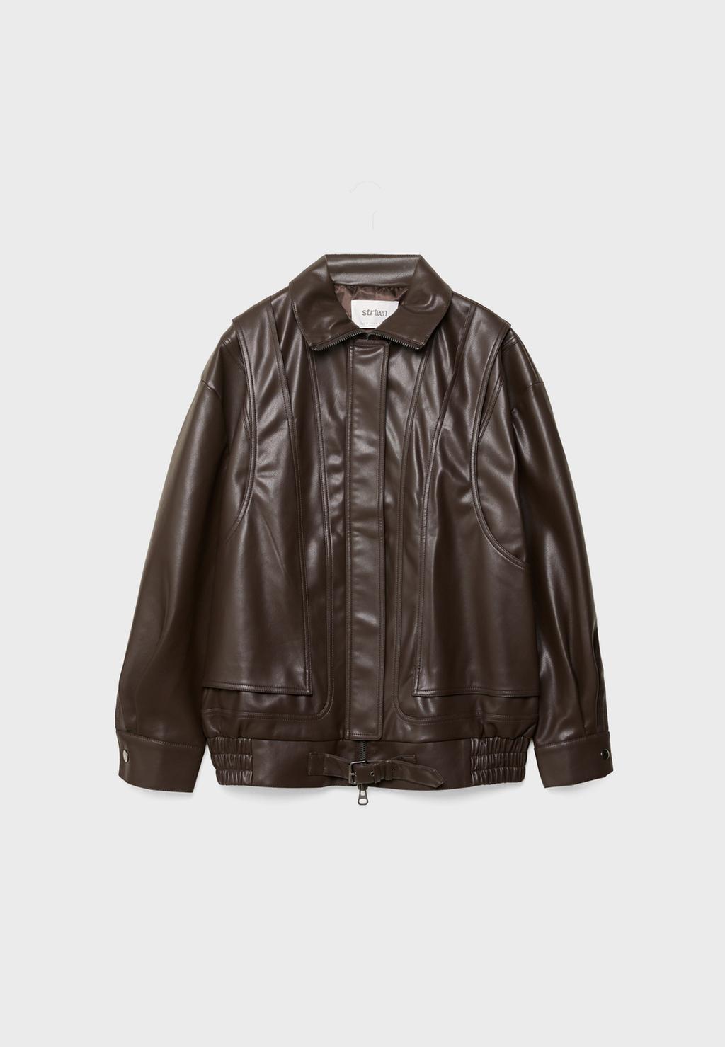 Oversize-Blouson aus Kunstleder