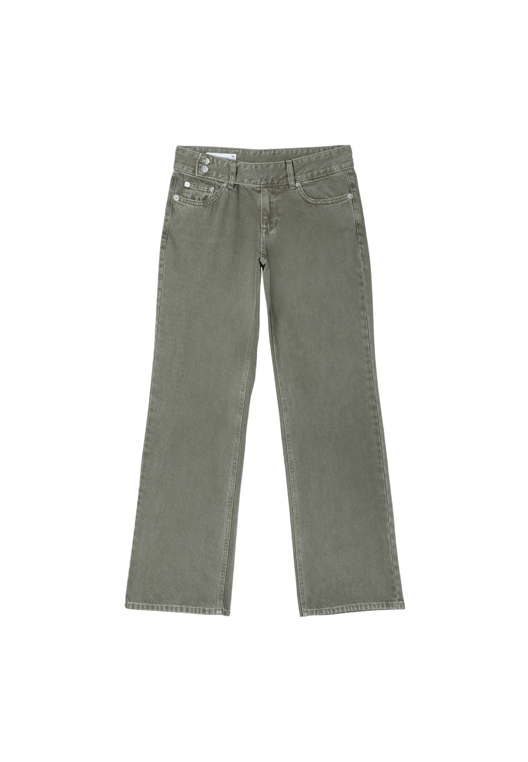 Stradivarius Çekiç askı detaylı düşük bel straight jean görsel 4