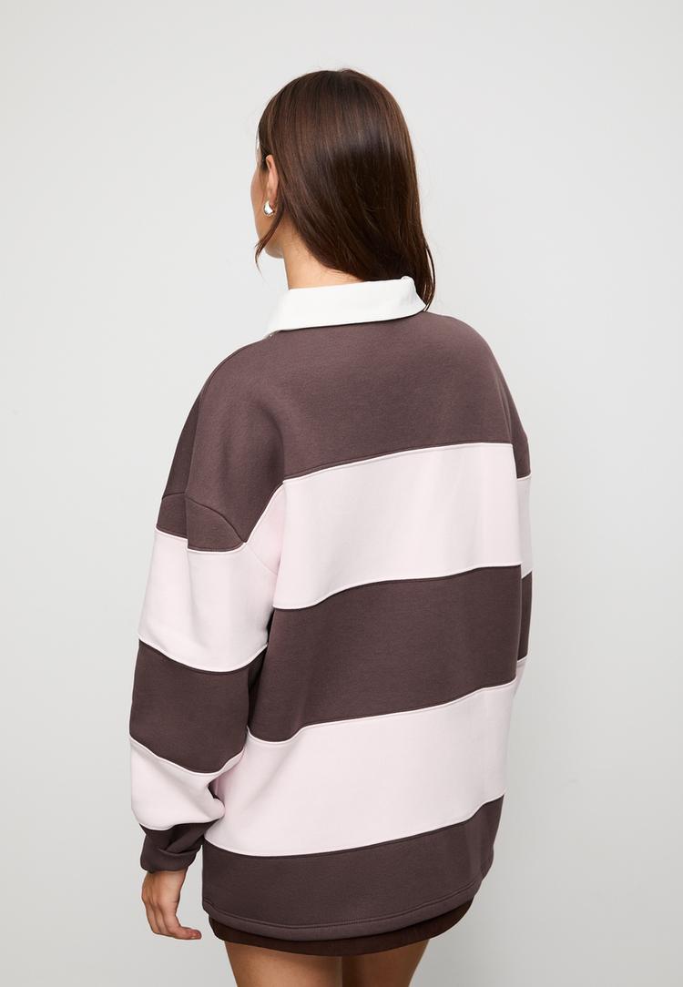 sweater polo met streepjesprint