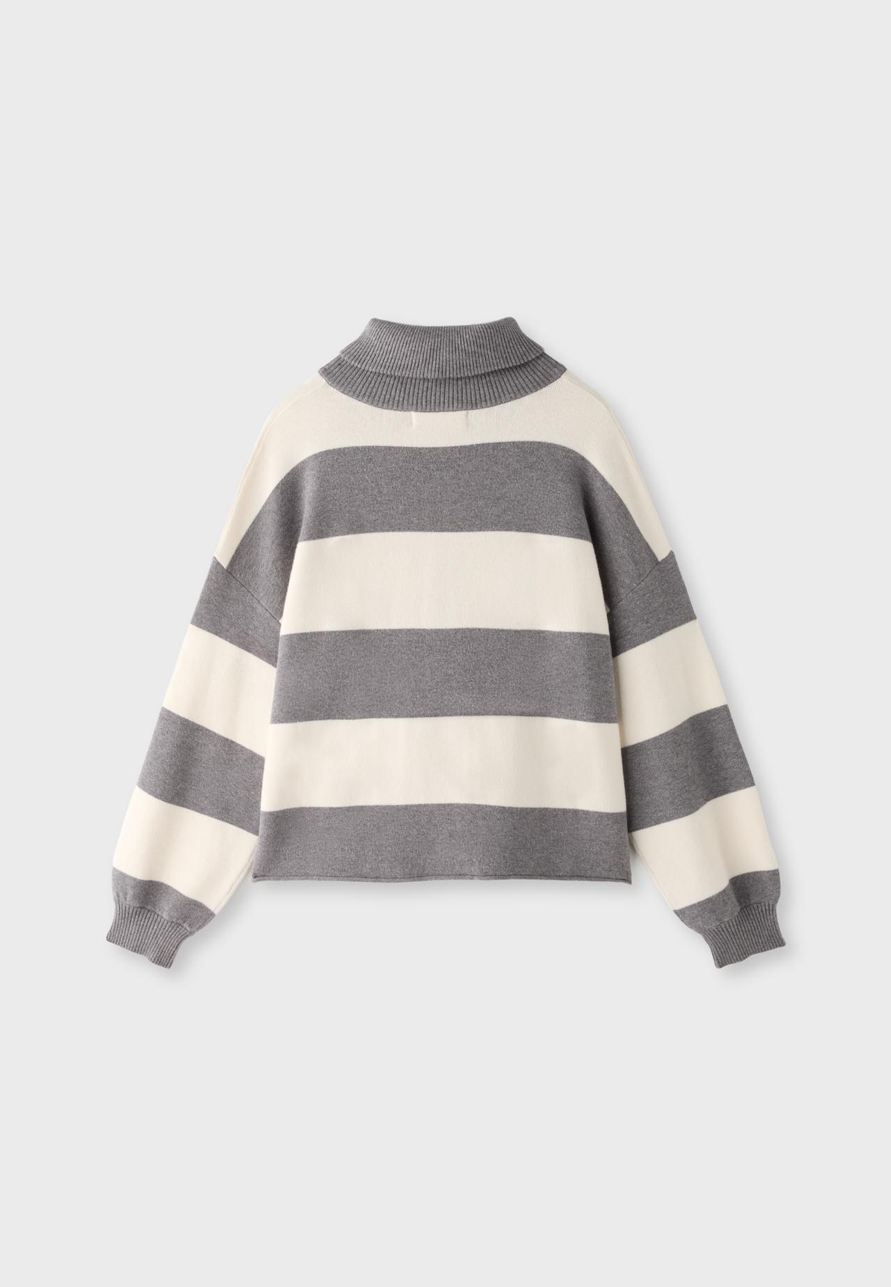 Zip-up knit sweater — Dark grey