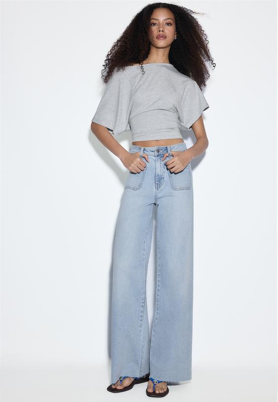 jeans calcas direitas com bolsos