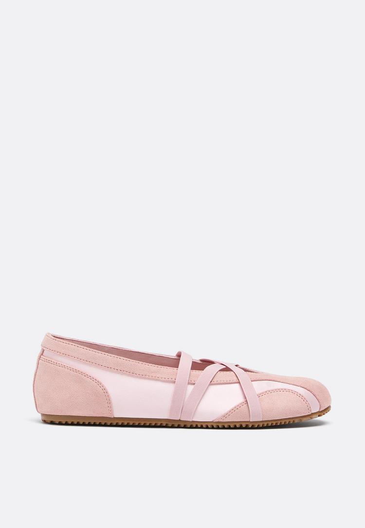 Stradivarius Sneakerinas Με Σταυρωτά Λουράκια Ροζ 41