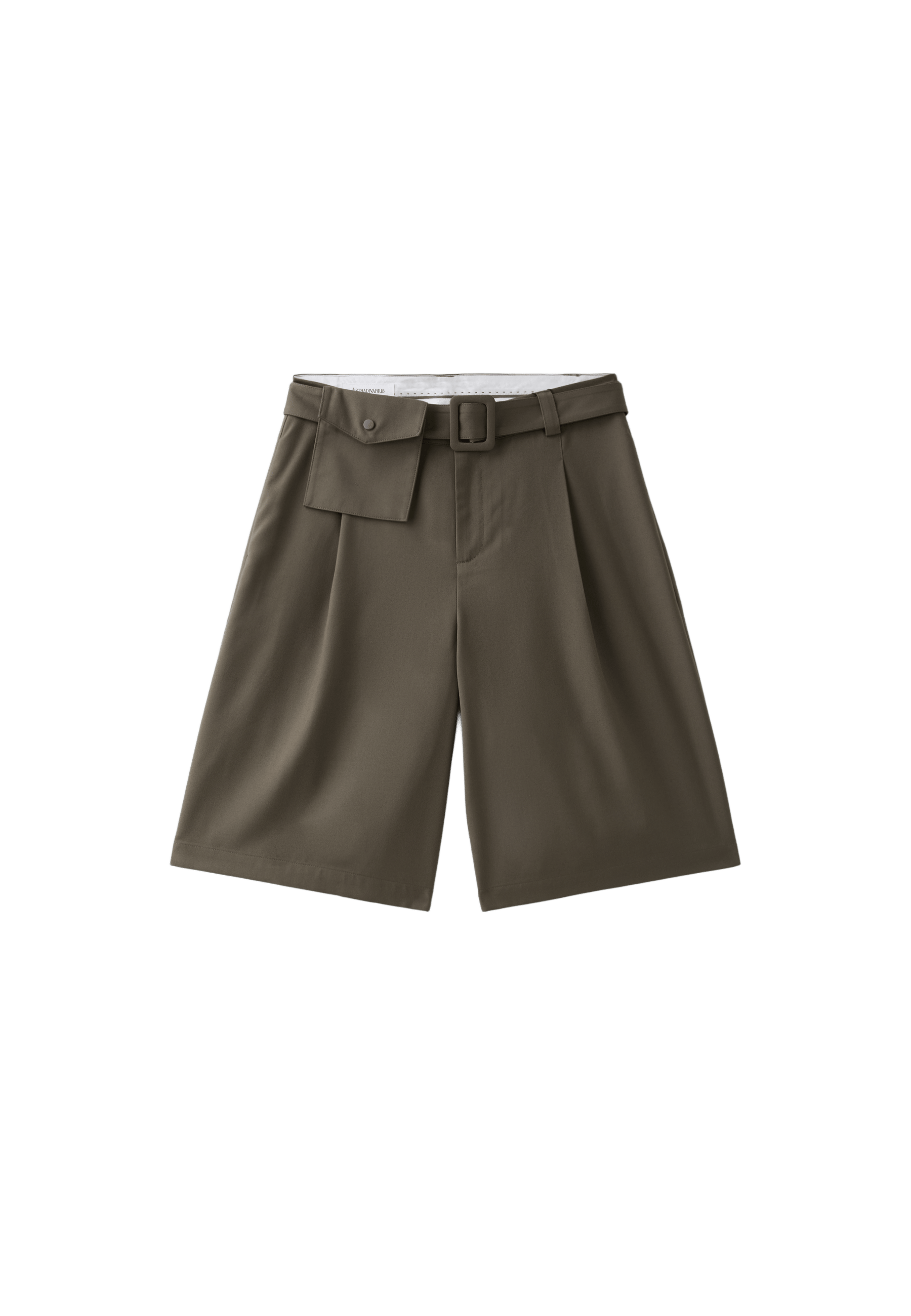Smart Bermuda shorts with belt detail — Brown