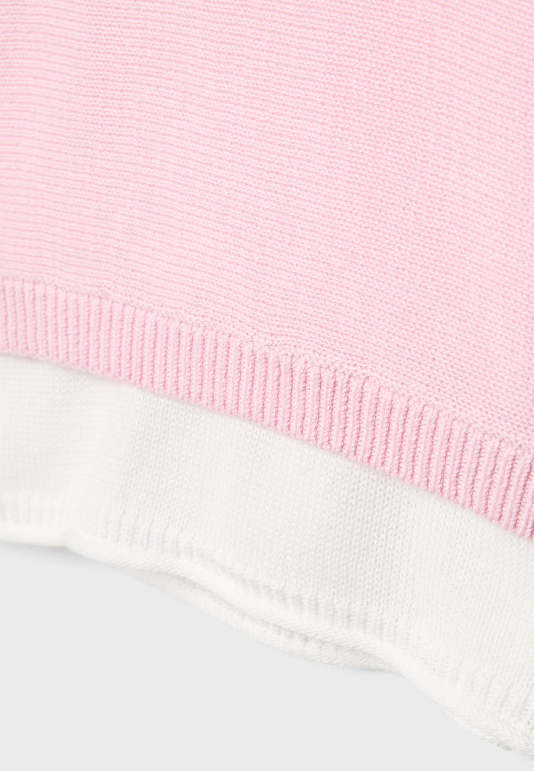 Boat neck knit jumper with overlay — Pastel pink