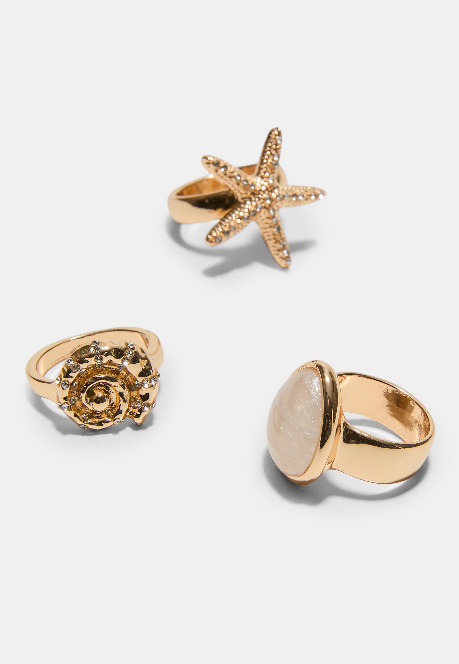Set of 5 sea rings — Gold