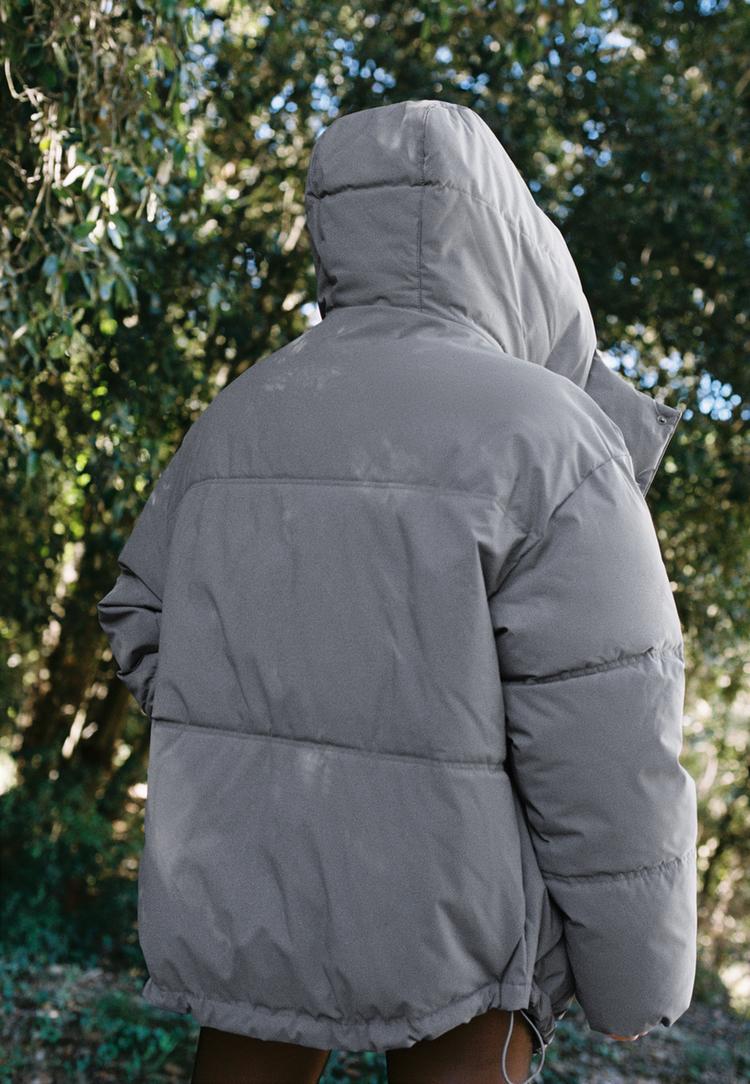 kapusonlu oversize sisme mont