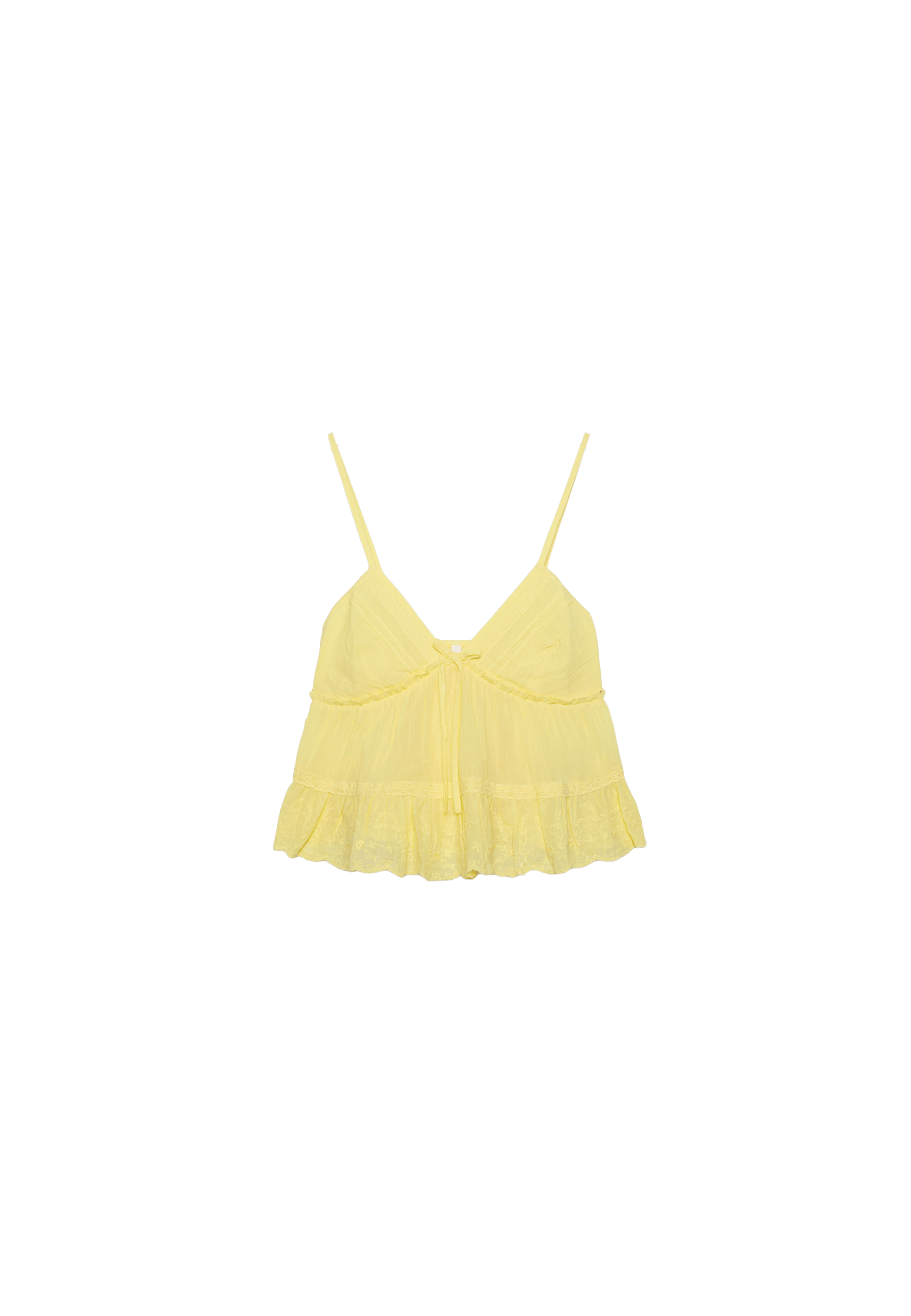 Embroidered flowing strappy top — Gold