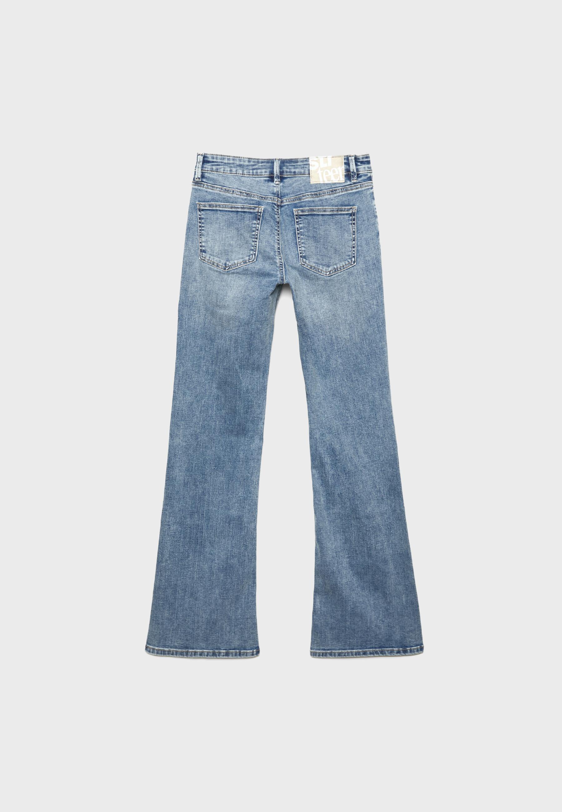 Low-rise bell bottom jeans — MEDIUM BLUE DENIM