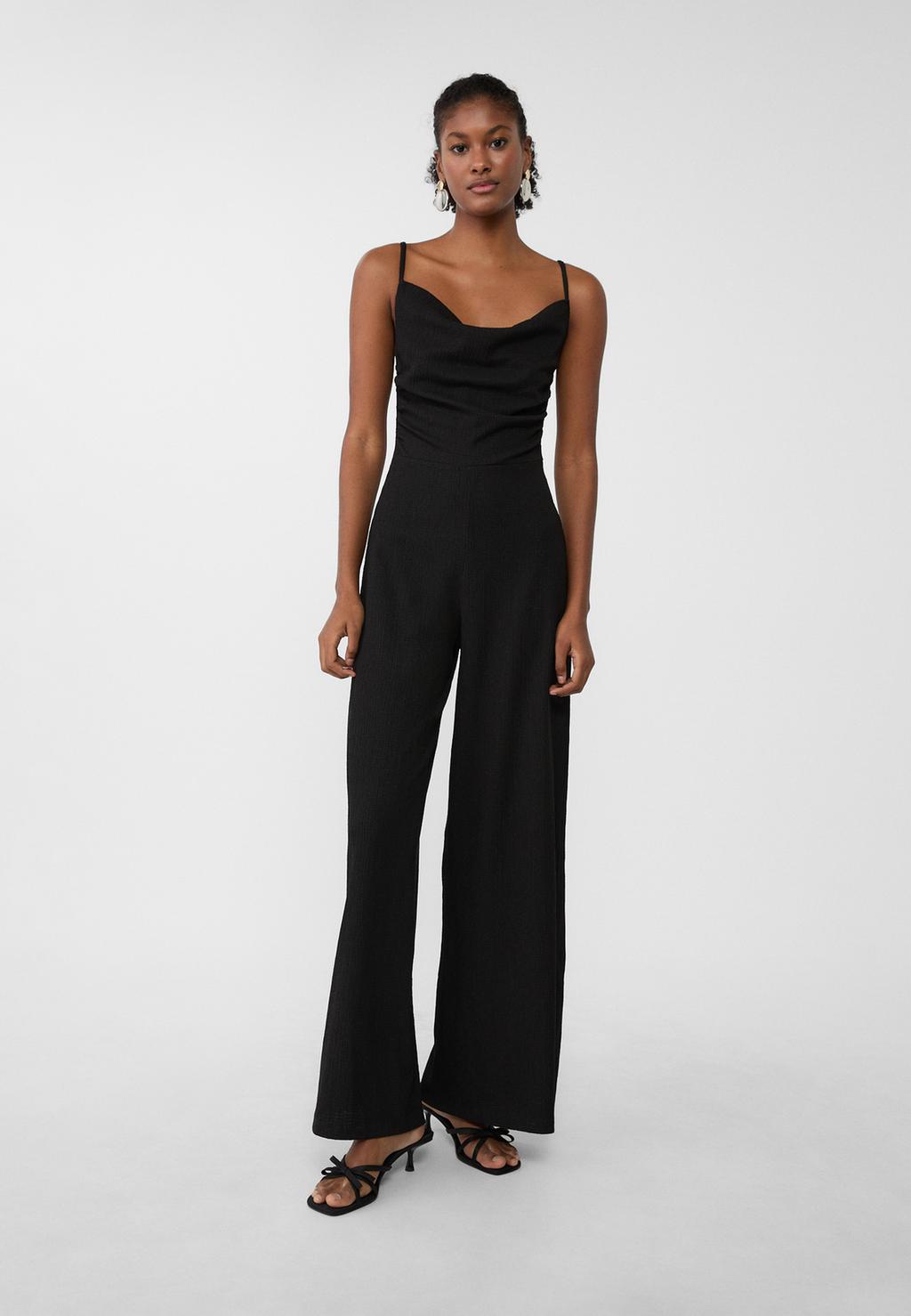 Flowing draped jumpsuit