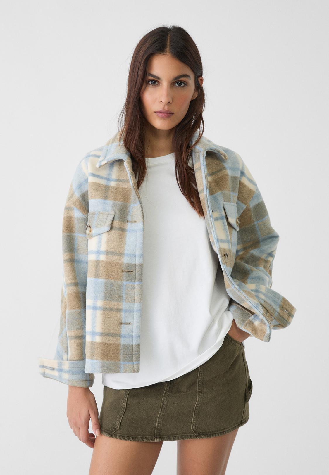 Cuadros Mujer Chaqueta Sobrecamisa Cuadros Cuadros Mujer Chaqueta