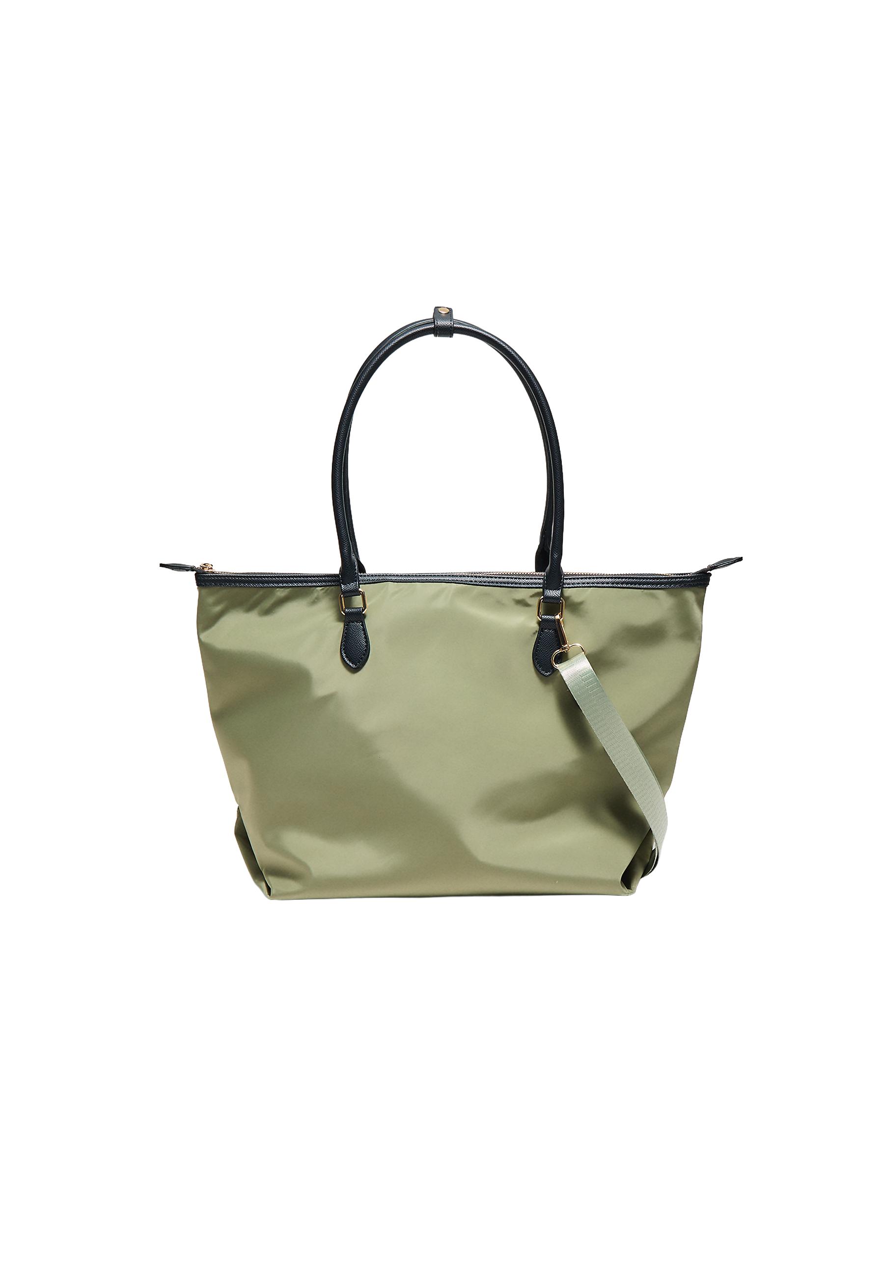 Contrast crossbody shopper bag — Khaki