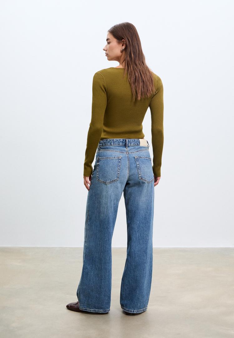 d91 jeans a vita bassa e gamba larga