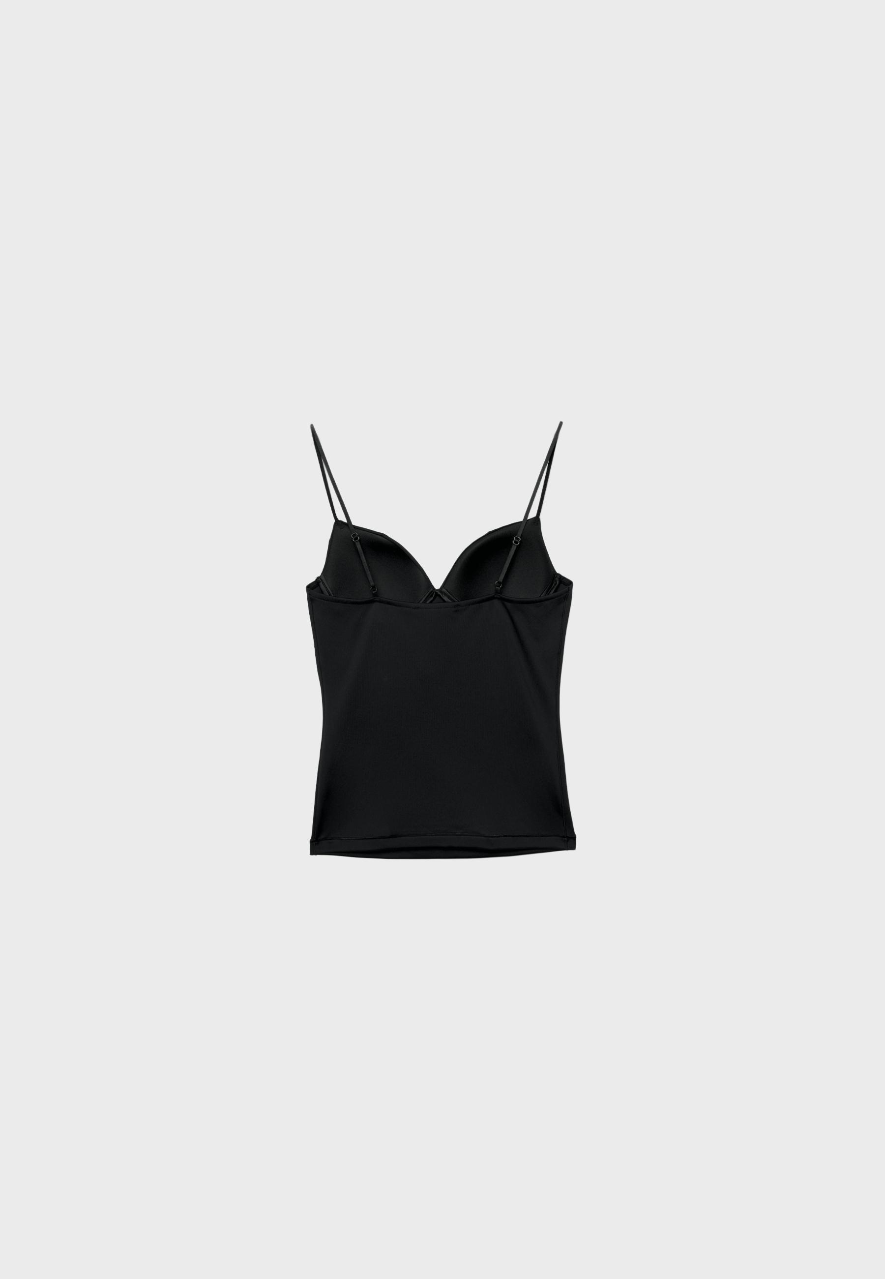 Corsetry-inspired top — Black