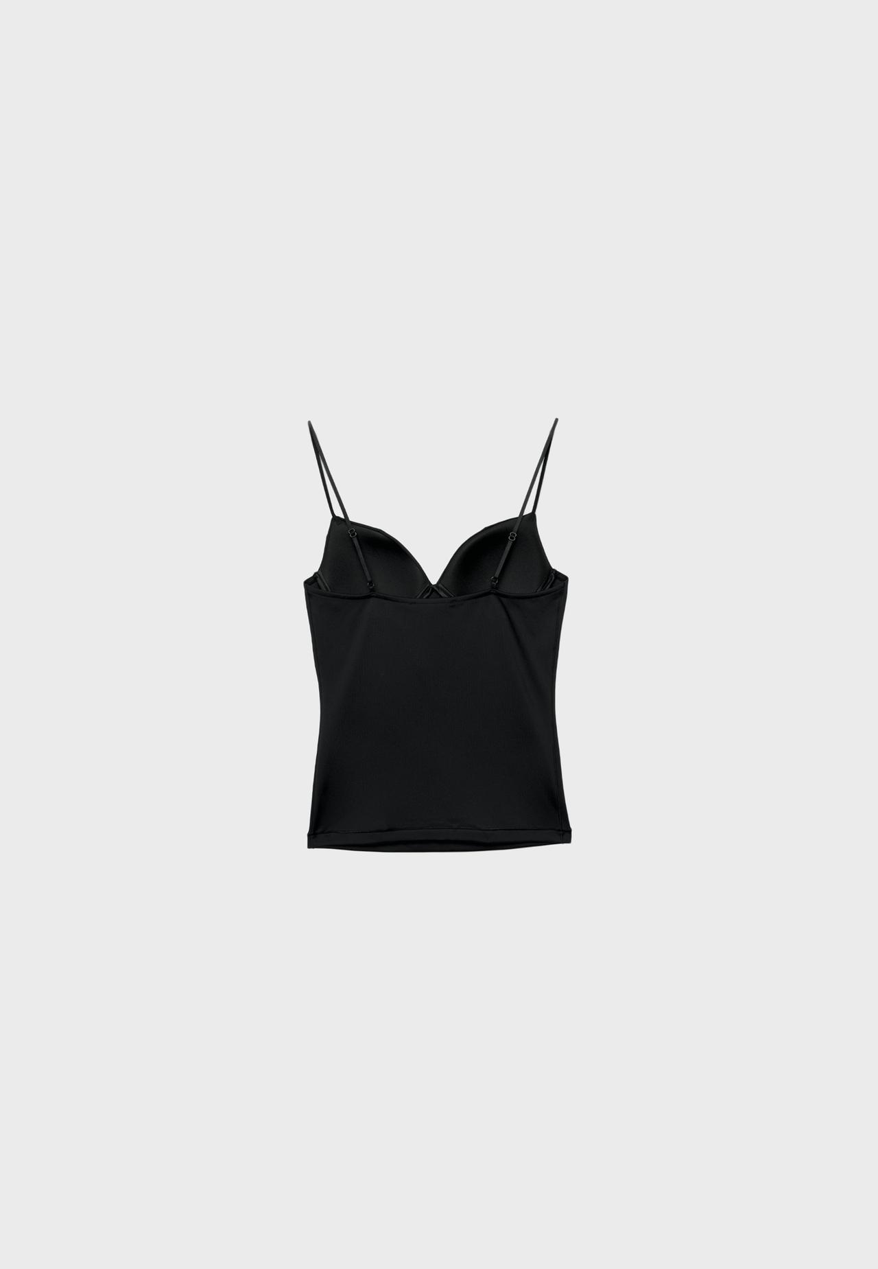 Corsetry-inspired top — Black