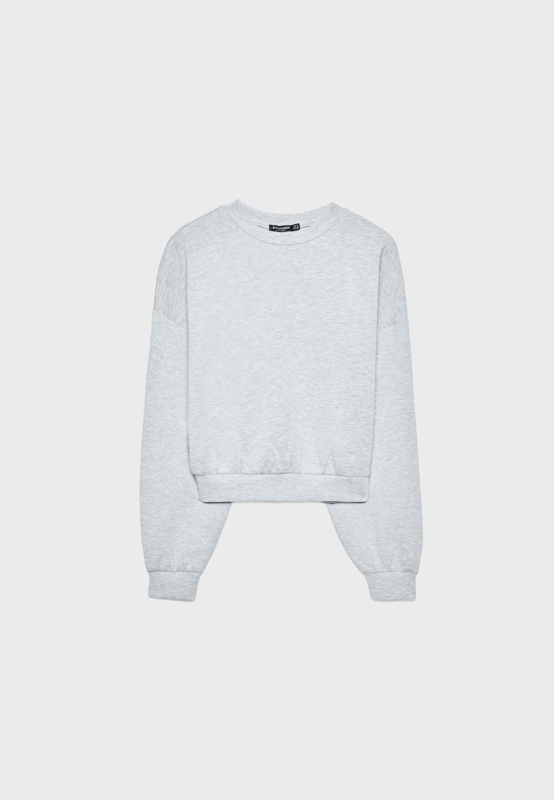 Soft-touch batwing sleeve sweatshirt — Grey melange