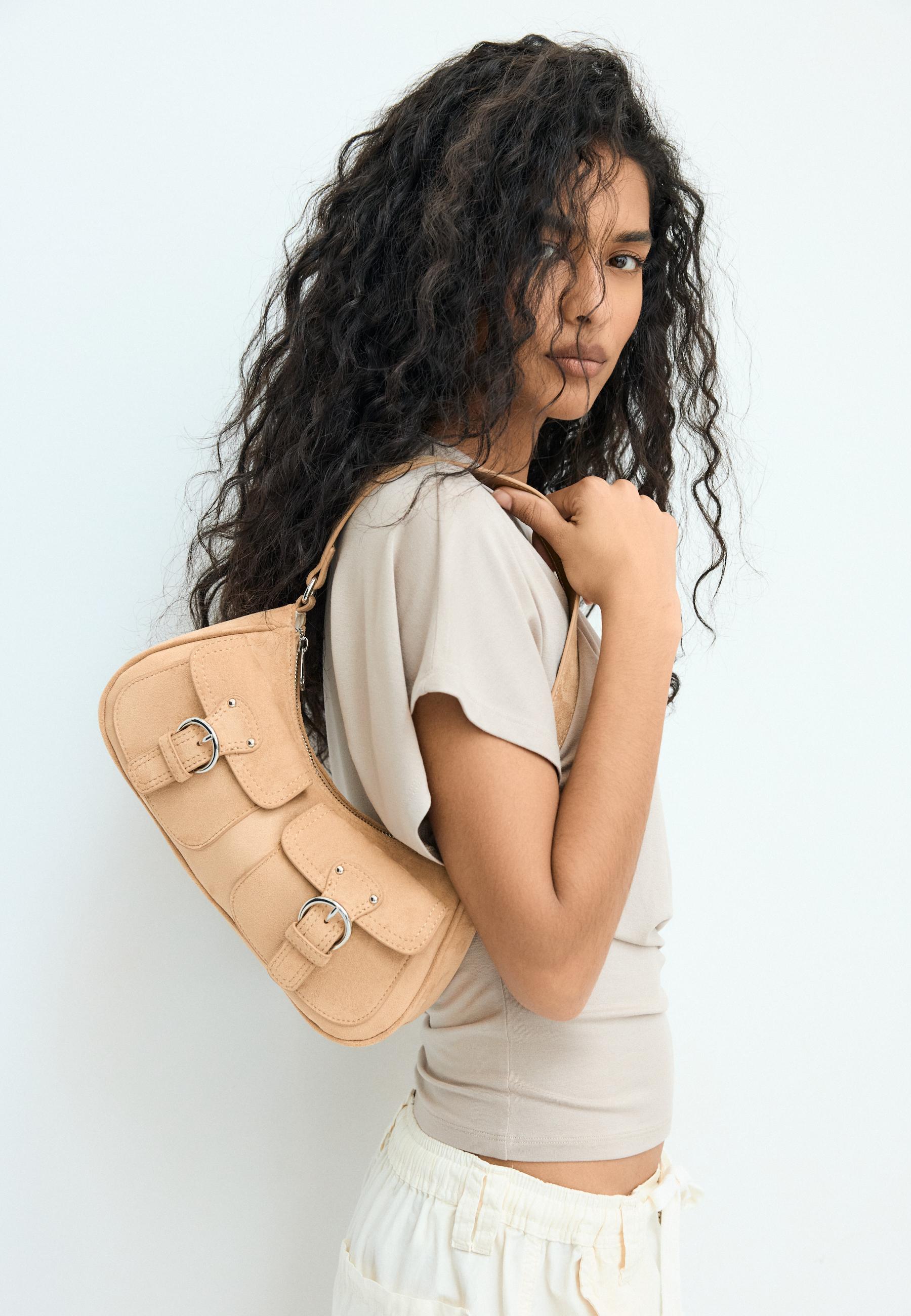 Shoulder bag with pockets — Caramel