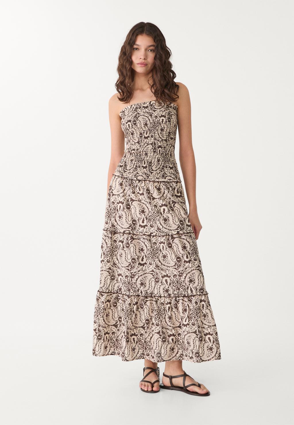 Vestido midi fluido estampado