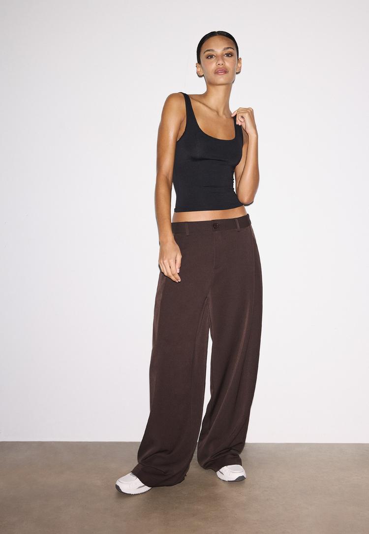 Stradivarius Πλεκτή Μπλούζα Μαύρο M