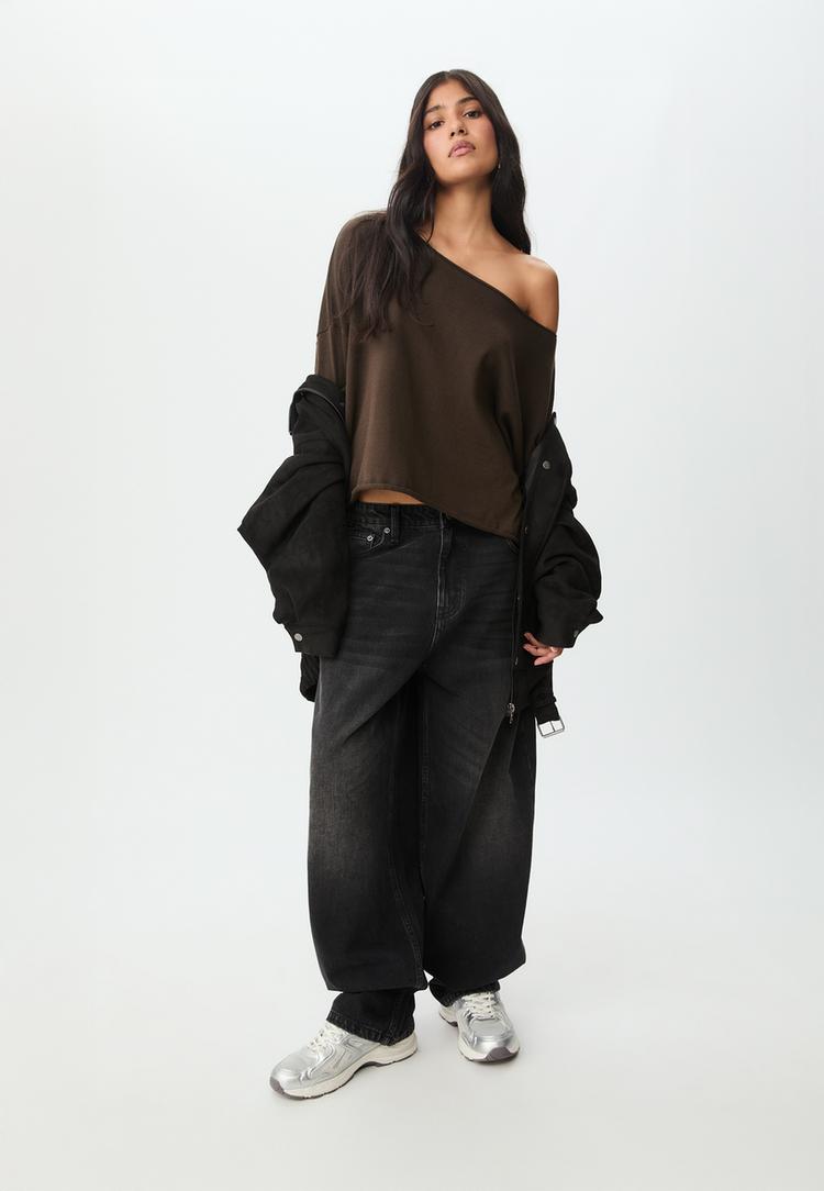 Stradivarius Jersey Crop Cuello Barco S