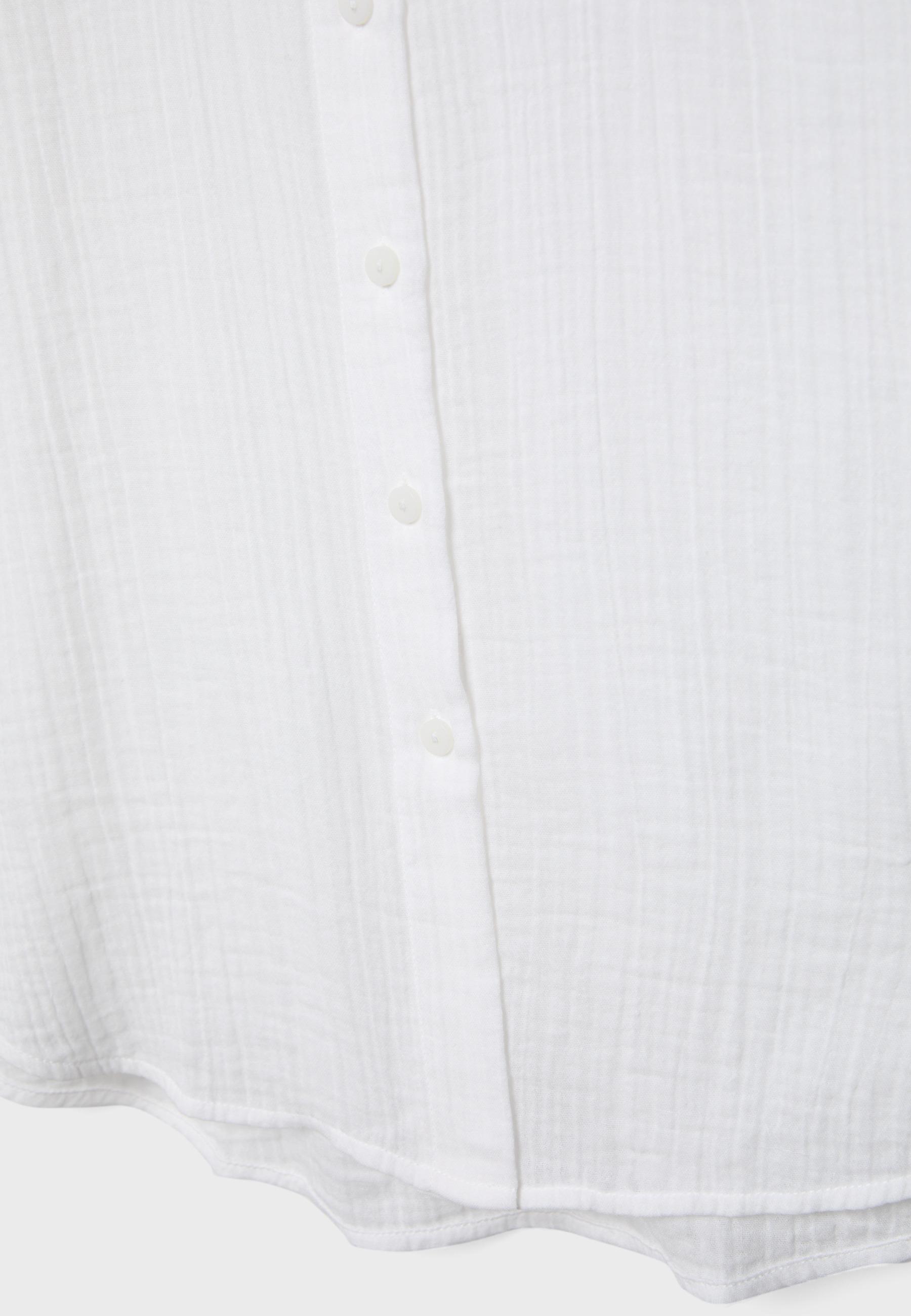 Basic double fabric shirt — White