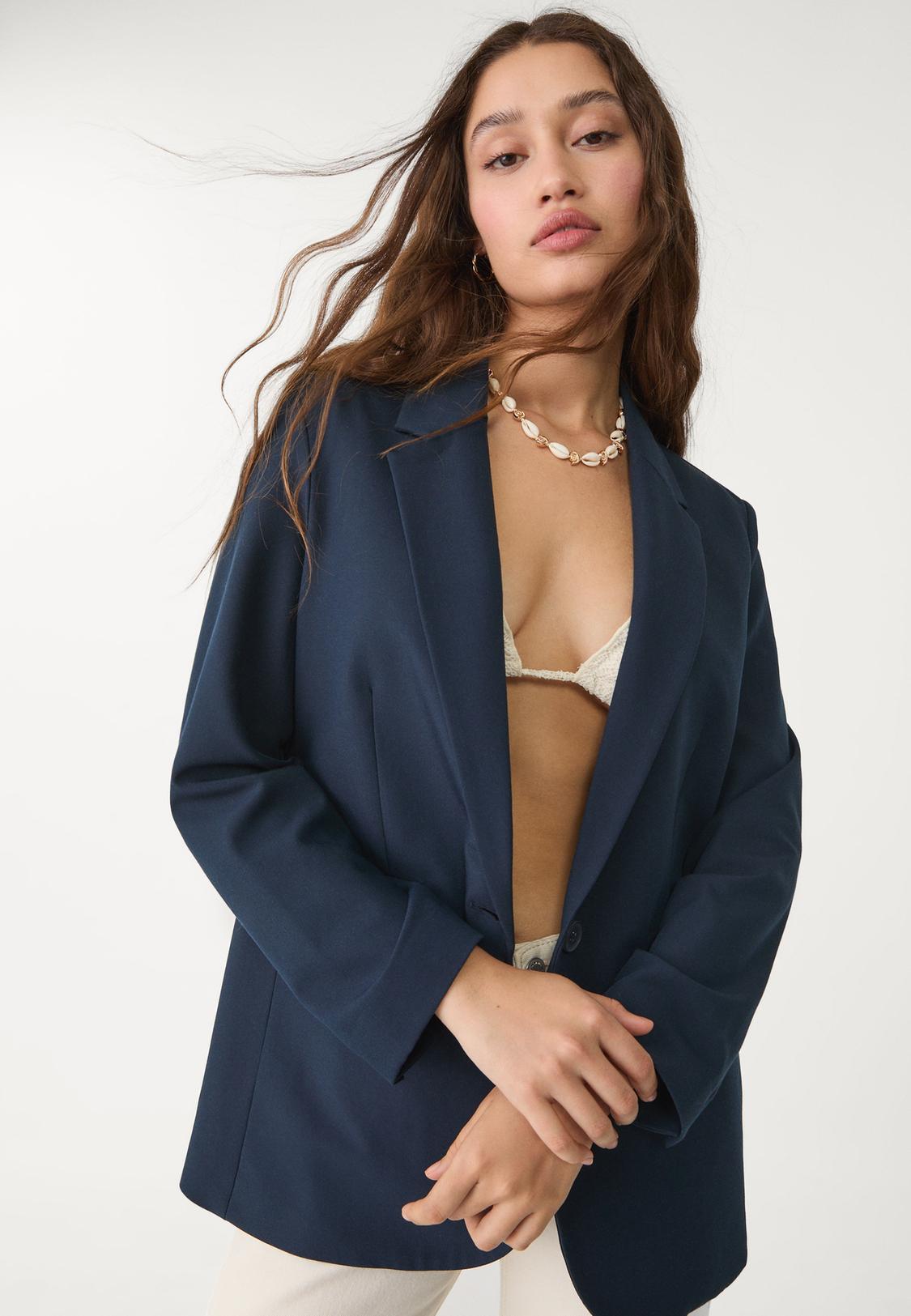 Regular Fit Stradivarius Blazer Donna Stradivarius Giacca Quadri