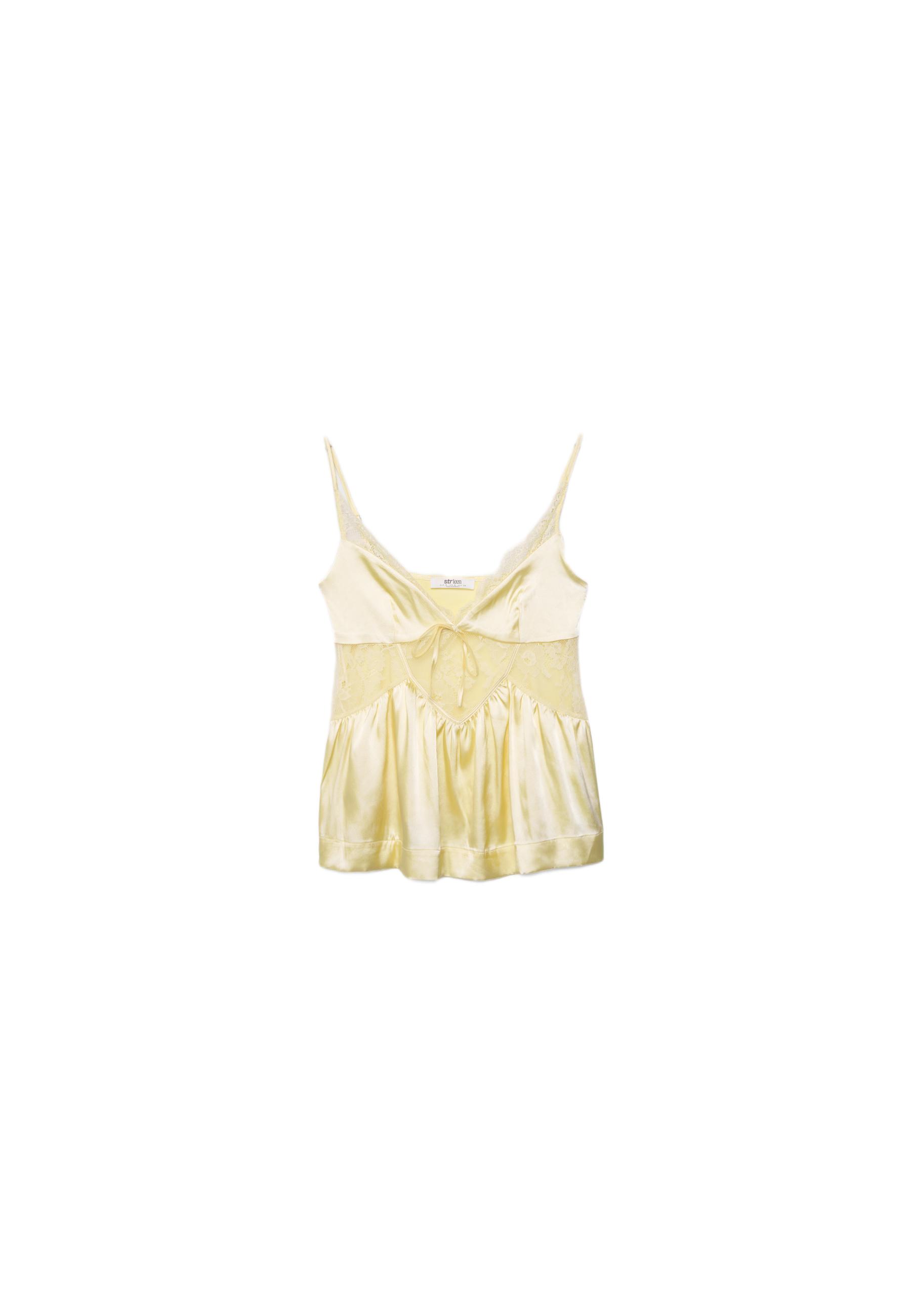 Satin strappy top — Gold