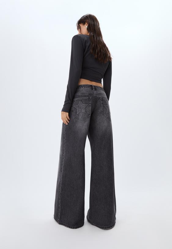 jeans low waist wide leg estrellas