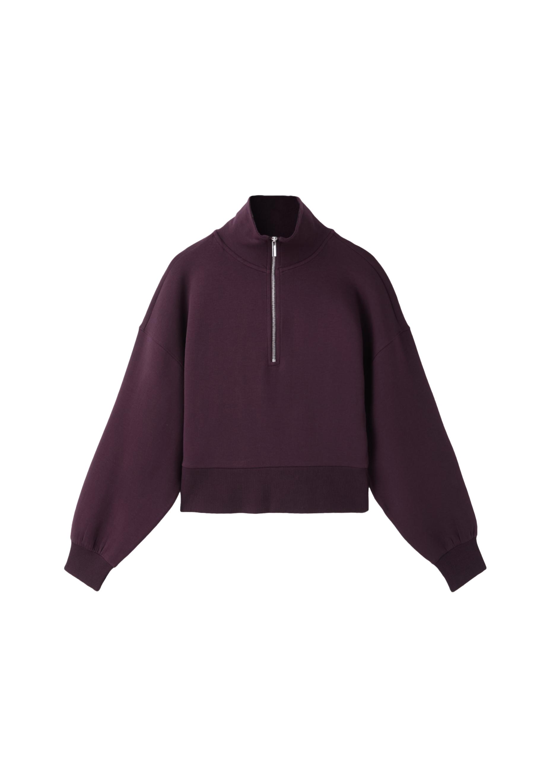 B10 Zip-up sweatshirt with collar — Dark purple