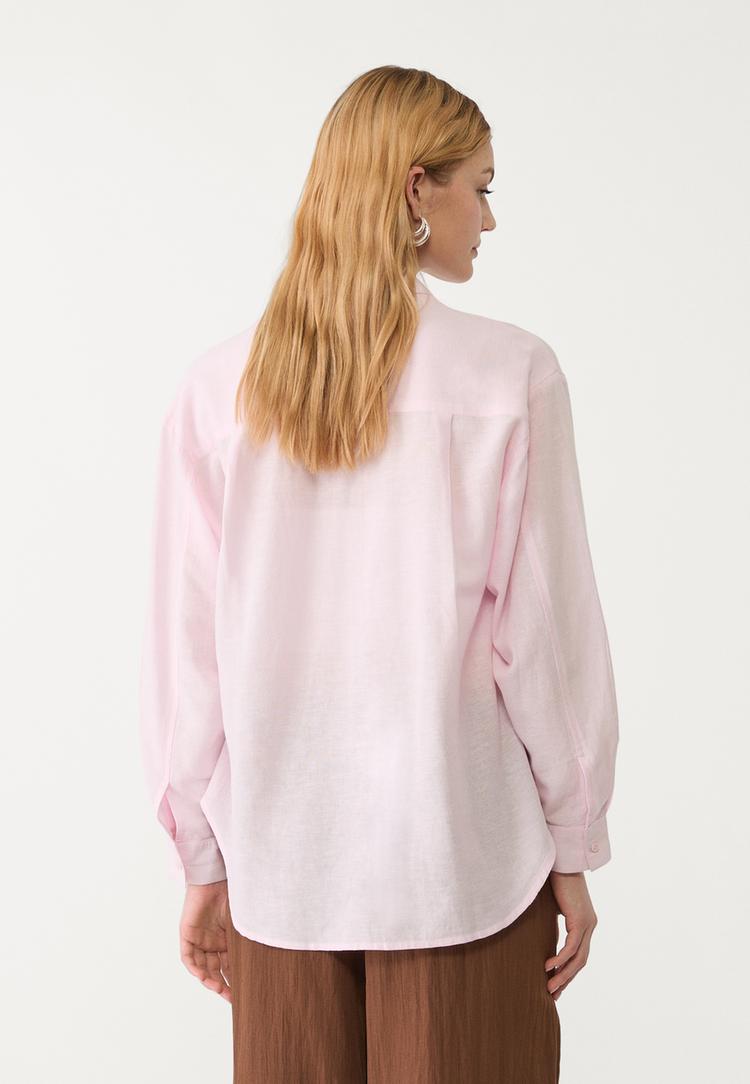 camisa fluida con lino