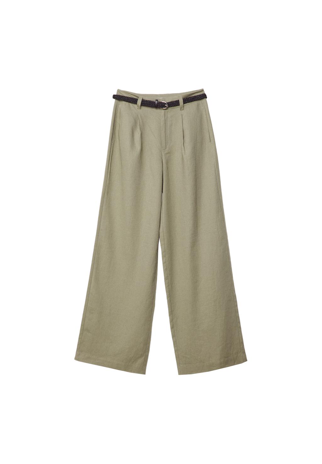 Pantalon en lin avec ceinture