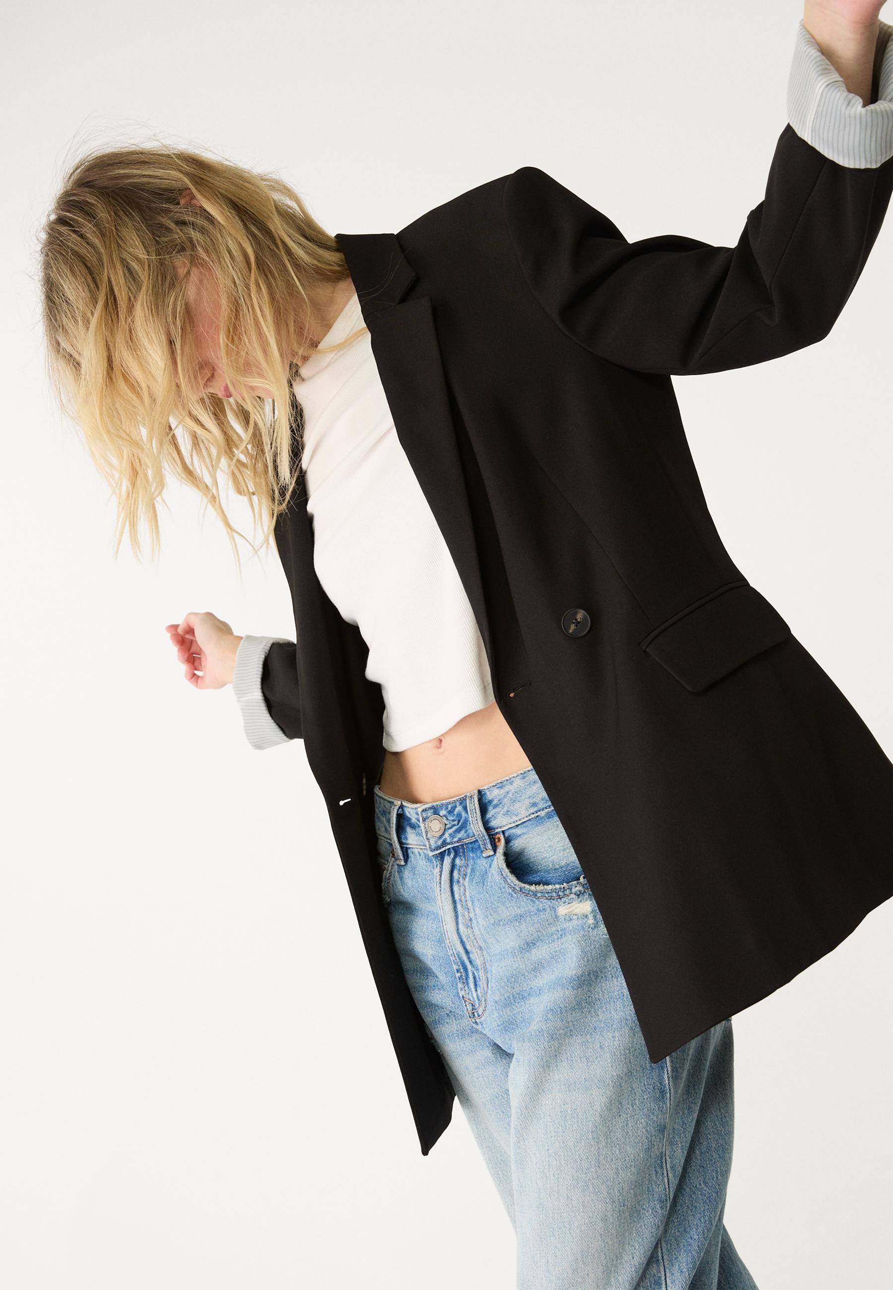 Slim fit double-breasted blazer — Black