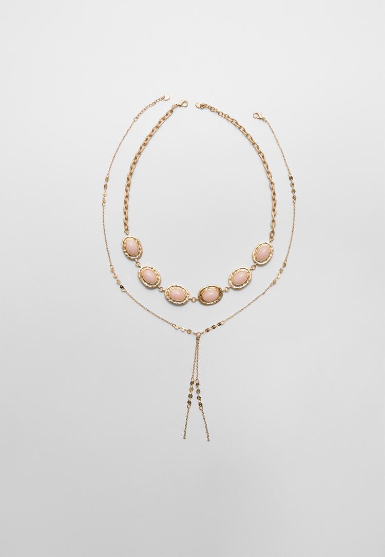 set 2 collares lariat y resina