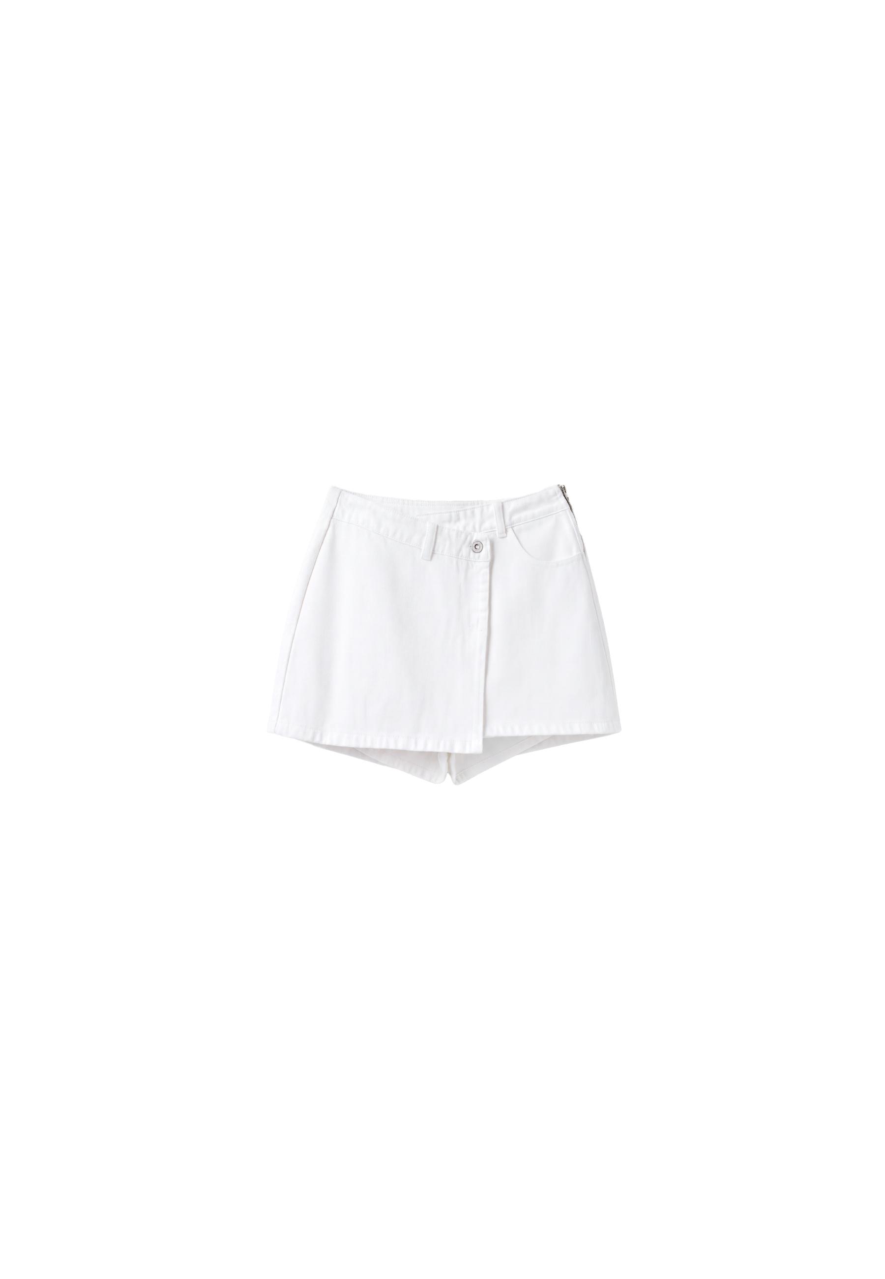 Crossover denim skort — Vanilla