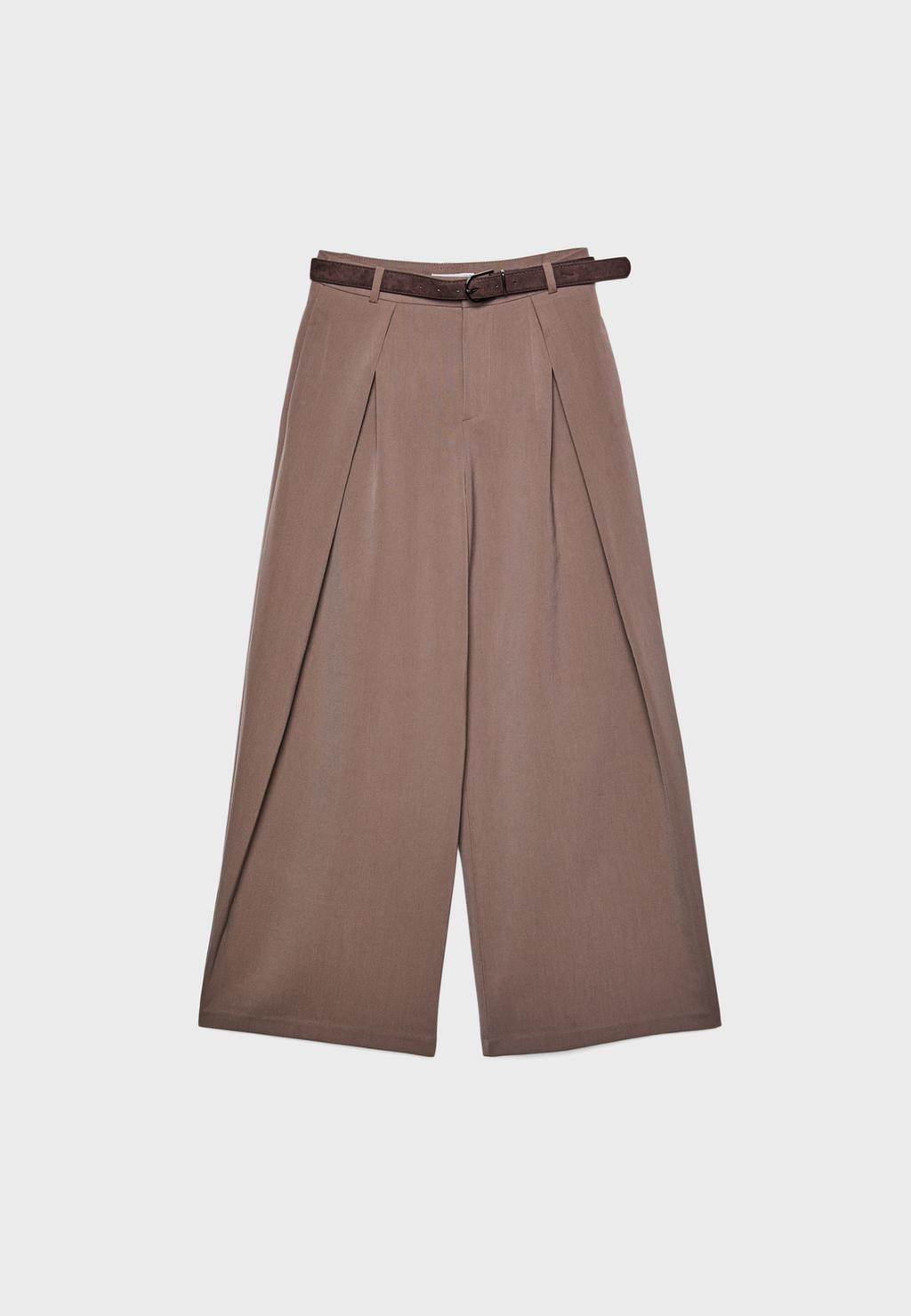 Maxi darted trousers with belt