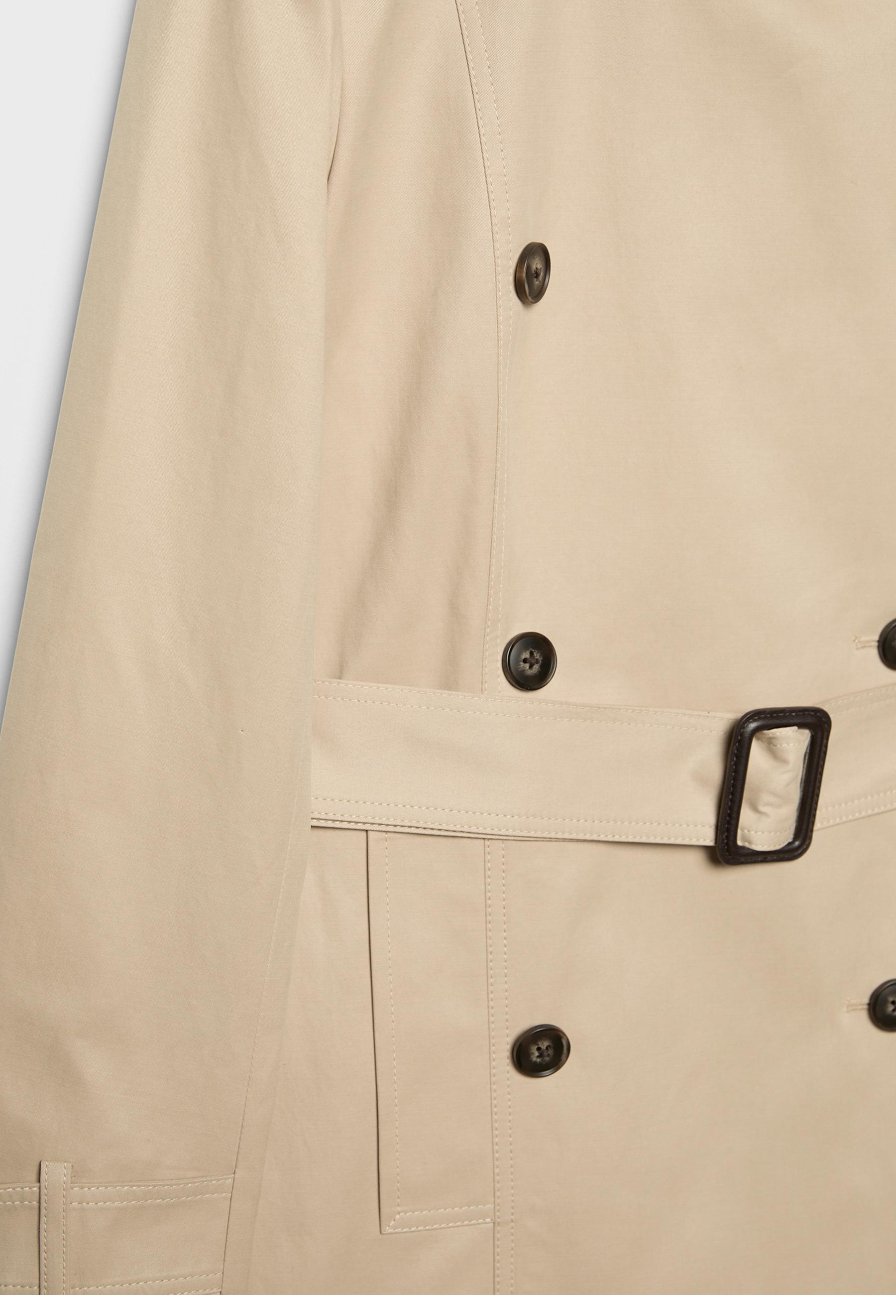 Short basic trench coat — Stone