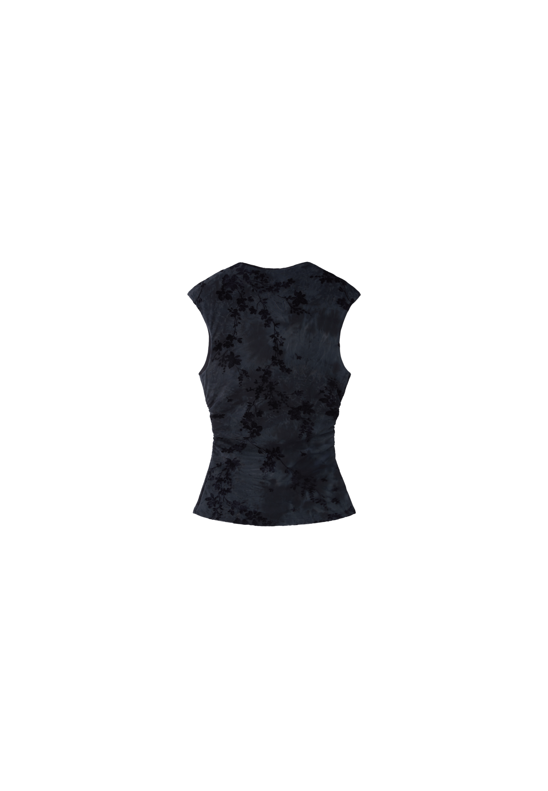 Stradivarius Floklu dik yaka kolsuz t-shirt görsel 3