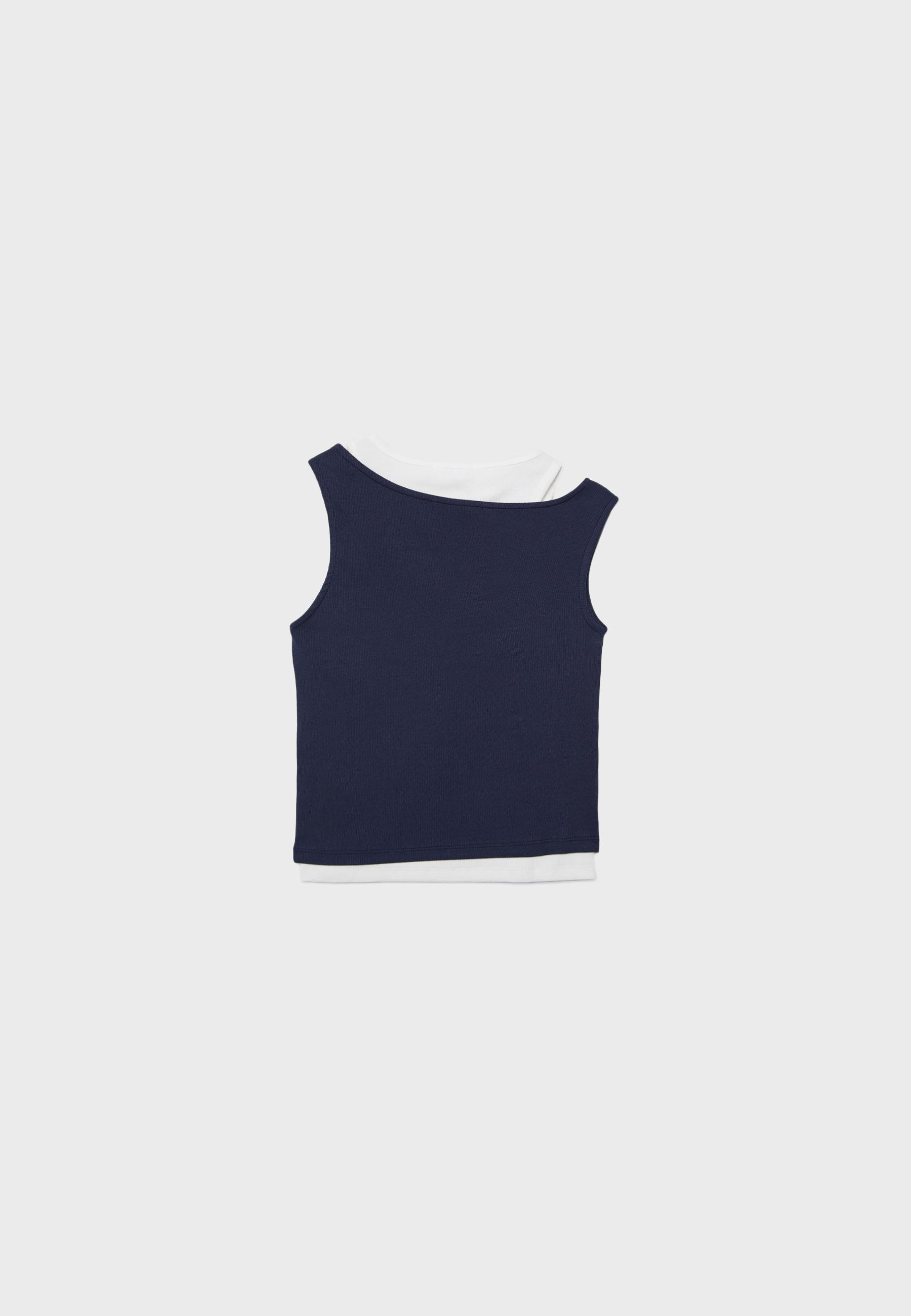 Double layer T-shirt — Navy blue