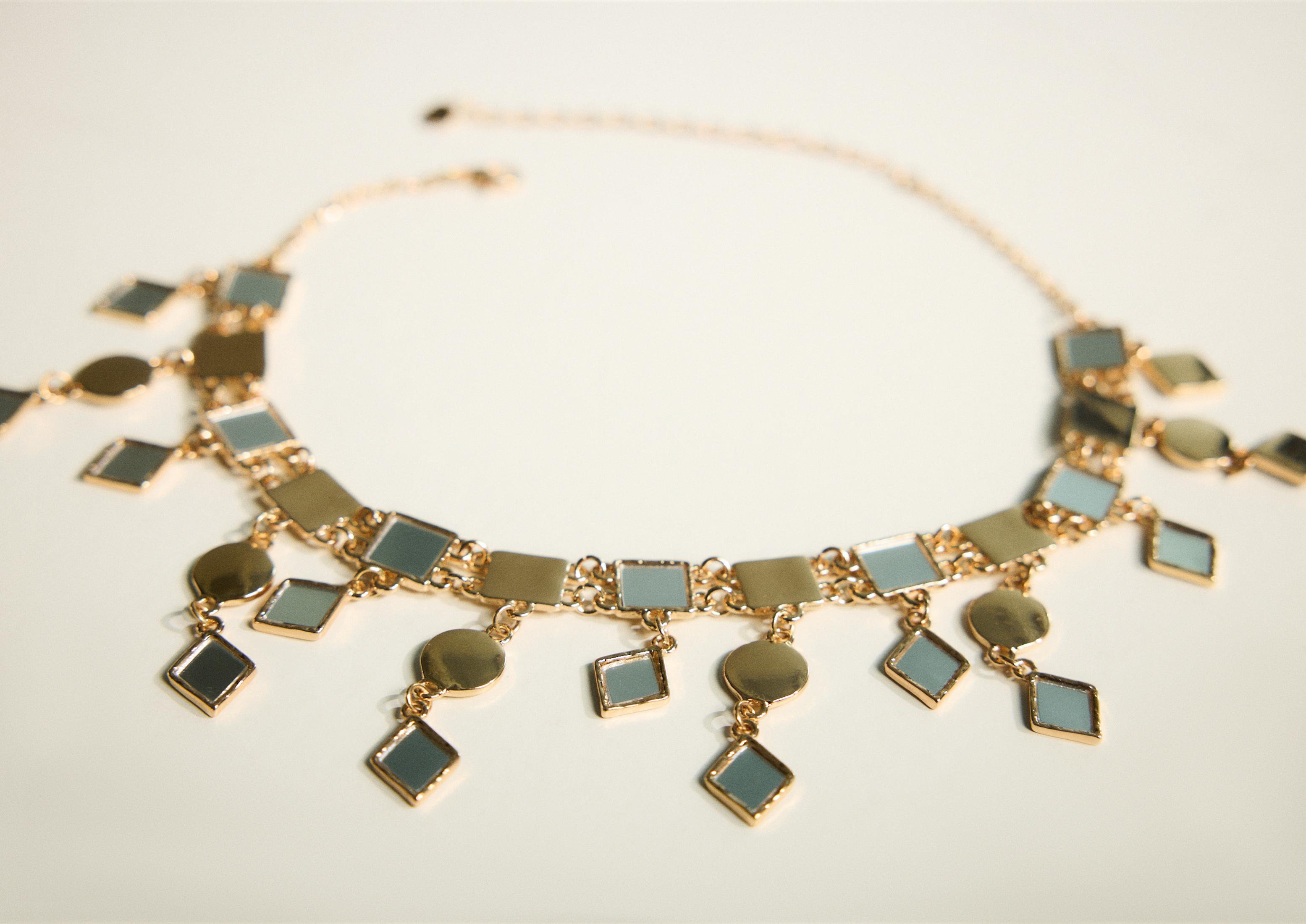 Crystal effect choker necklace — Gold