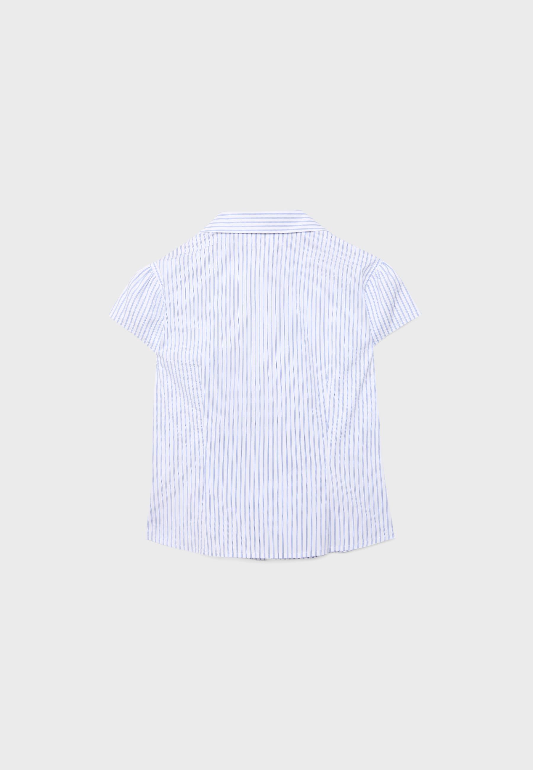 Fitted short sleeve shirt — GREY DENIM WASH
