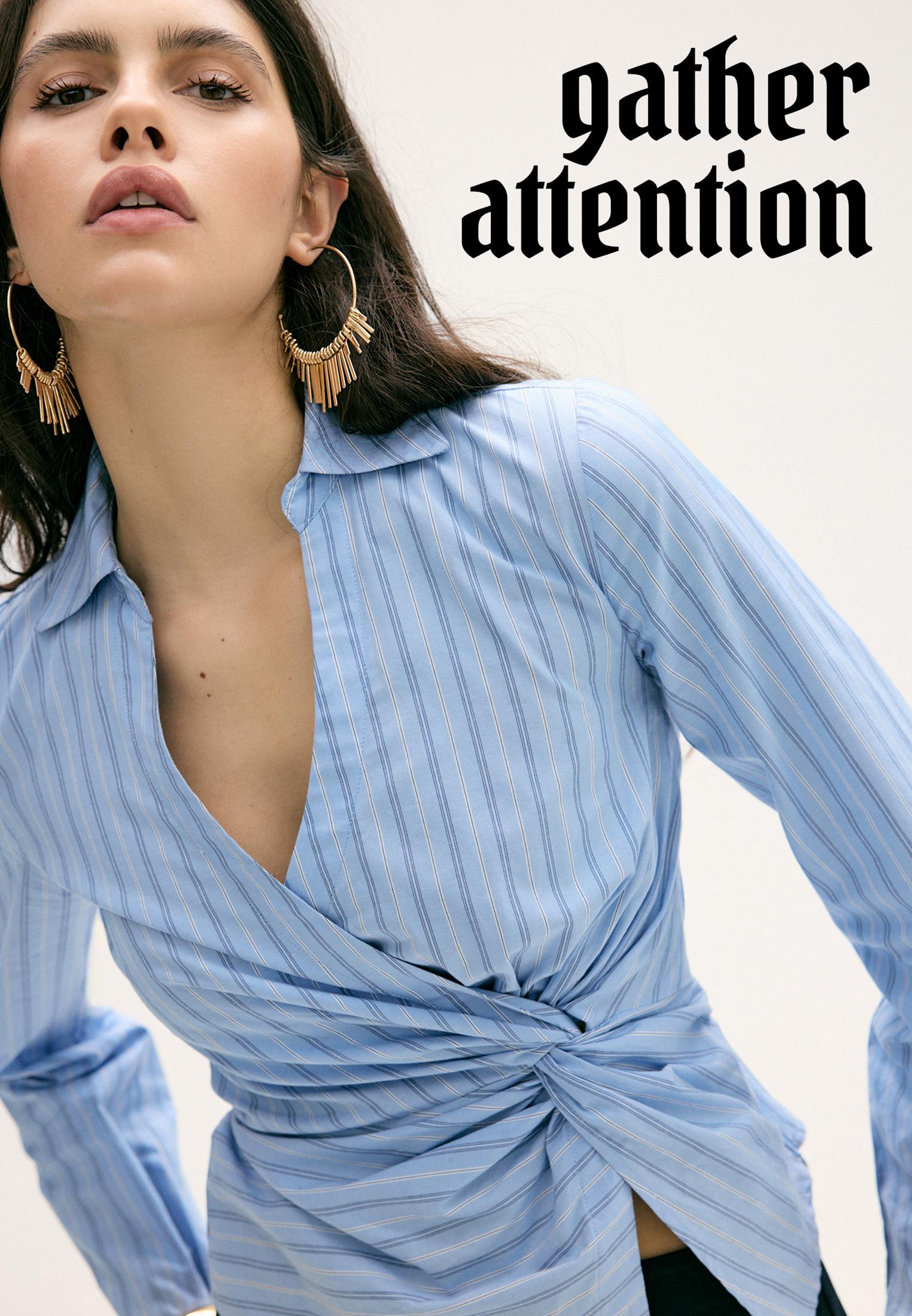 Fitted knot shirt — Sky blue